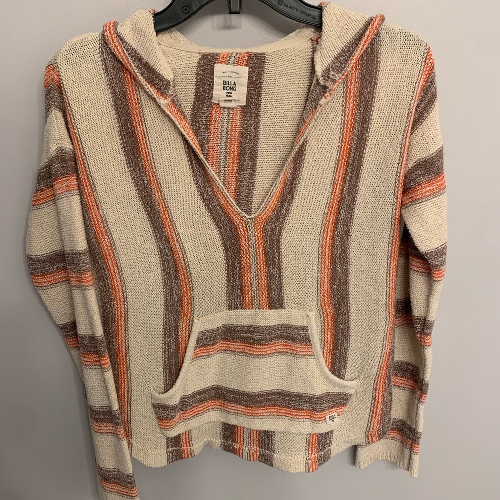 Billabong Striped Sweater - Cream, Brown, and Orange